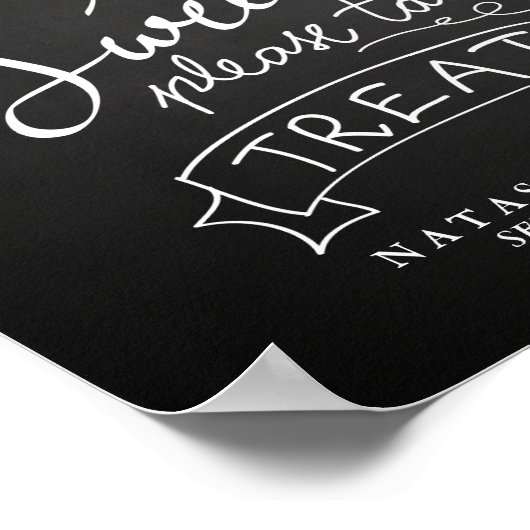 Love is Sweet String Lights Chalkboard Wedding Poster (Hoek)