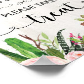 Love is Sweet Succulent Cactus Wedding Favor Sign Poster (Hoek)