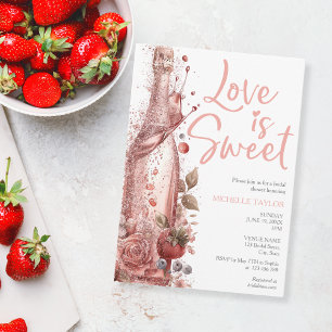 Love is Sweet Summer Champagne Strawberries Kaart
