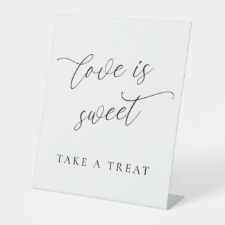 Love Is Sweet Tafelvoetstuk Bord – Dessert Reclamebord Met Voetstuk