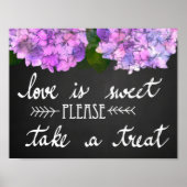 Love is Sweet take a Treat Chalkboard Wedding Poster (Voorkant)