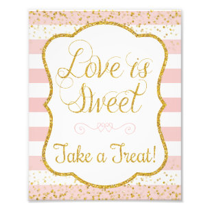 Love is Sweet Take a Treat Sign ・ 8 x 10 Print Foto Afdruk