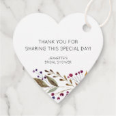 Love Is Sweet Treat Bourgondië Flowers Vrijgezelle Bedankjes Labels (Achterkant)