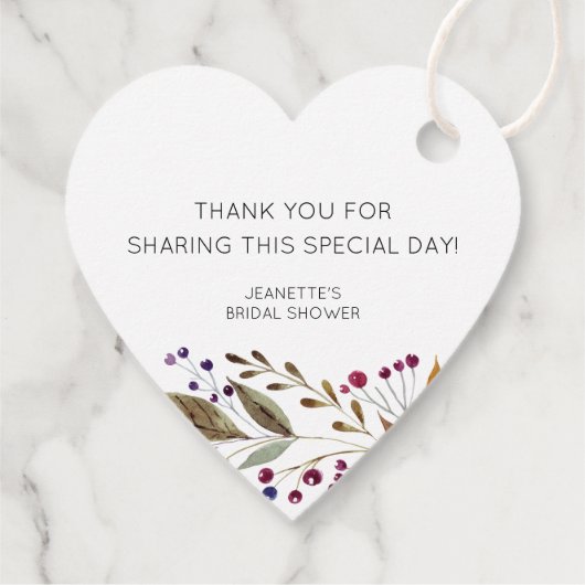 Love Is Sweet Treat Bourgondië Flowers Vrijgezelle Bedankjes Labels (Achterkant)