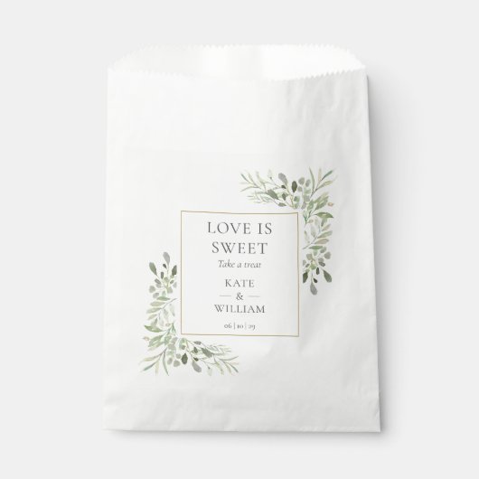 Love is Sweet Treat Greenery Wedding Bedankzakje (Voorkant)