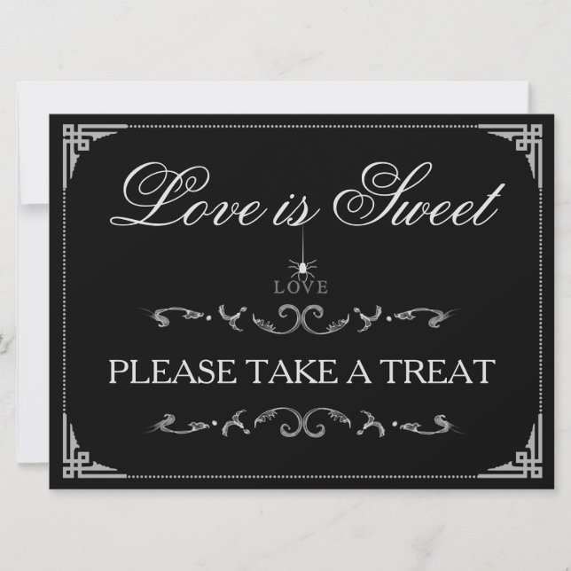 Love is Sweet Trees - Halloween Spider LOVE Sign (Voorkant)