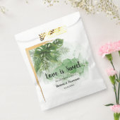 Love is Sweet Tropical Palm Wedding Treat Bedankzakje (Gezegeld)