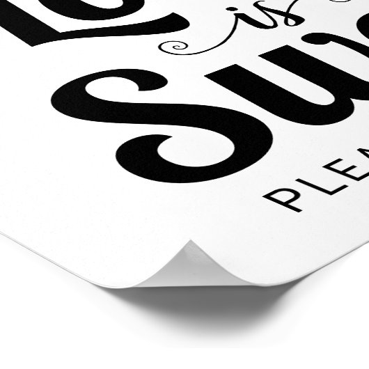 Love is Sweet typography bruiloft snoep bar sign Poster (Hoek)