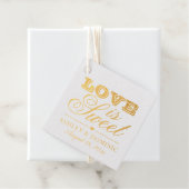 Love is Sweet Typography Wedding Monogram Gold Bedankjes Labels (Met doos)