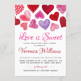 Love is Sweet Valentijn's Baby shower Invitation Kaart