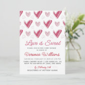 Love is Sweet Valentijn's Baby shower Invitation Kaart (Staand voorkant)