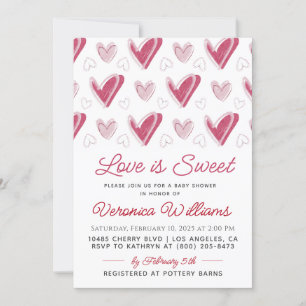 Love is Sweet Valentijn's Baby shower Invitation Kaart