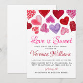 Love is Sweet Valentijn's Bridal Shower Invitation Kaart (Voorkant / Achterkant)