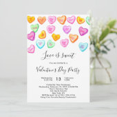 Love is Sweet Valentijnsdag Party Invitation Kaart (Staand voorkant)