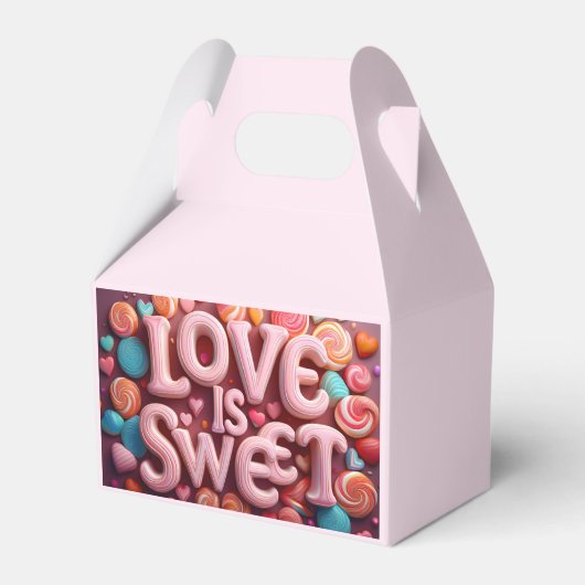Love Is Sweet Valentine Wedding Typography Bedankdoosjes (Voorkant Zijde)