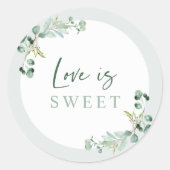 Love is Sweet Vrijgezellenfeest Favor Sticker Labe (Voorkant)