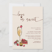 Love is Sweet Vrijgezellenfeest Gold Champagne Gla Kaart (Voorkant)