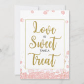 Love is Sweet Vrijgezellenfeest Sign | Roze en gou Kaart (Voorkant)