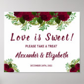 Love is Sweet Vrijgezellenfeest Wedding Red Flower Poster (Voorkant)