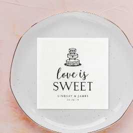 Love is Sweet | Weddenkake Cutting Servetten