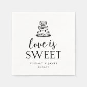 Love is Sweet | Weddenkake Cutting Servetten (Voorkant)