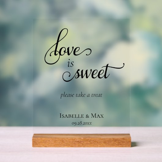 Love is Sweet Wedding Acryl Bord (Neutraal)