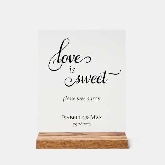 Love is Sweet Wedding Acryl Bord (Voorkant)