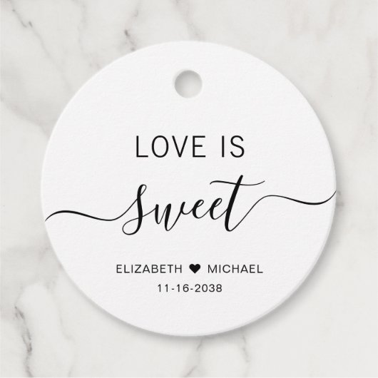 Love is Sweet Wedding Bedankjes Labels (Voorkant)