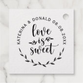 Love is Sweet Wedding Classic Round Sticker Bedankjes Labels (Achterkant)