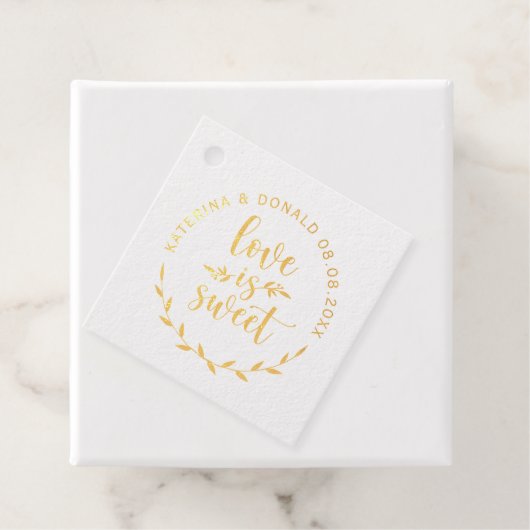 Love is Sweet Wedding Classic Round Sticker Bedankjes Labels (Met doos)