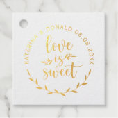 Love is Sweet Wedding Classic Round Sticker Bedankjes Labels (Voorkant)
