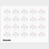 Love is Sweet Wedding Favor Vierkante Sticker (Vel)