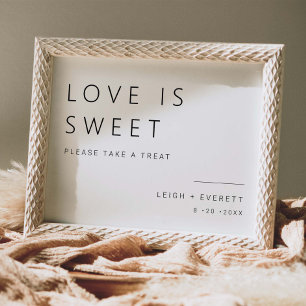 Love is Sweet Wedding Favors Table Decor Sign L100 Poster