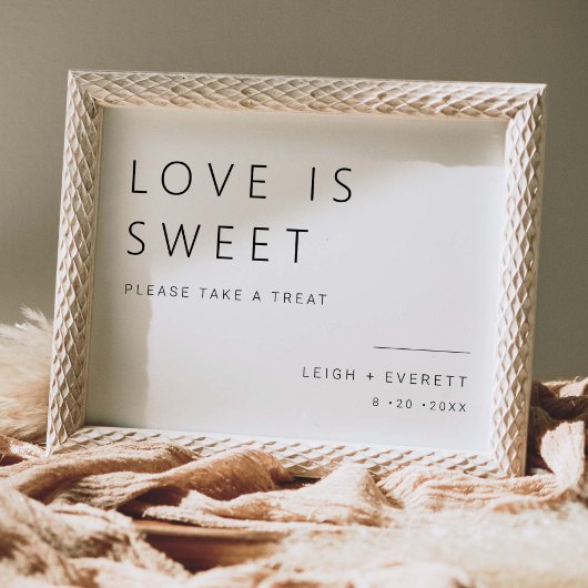 Love is Sweet Wedding Favors Table Decor Sign L100 Poster