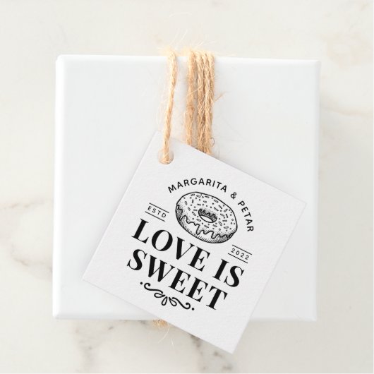 Love is Sweet Wedding Gift Labels (In situ)