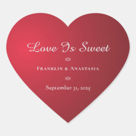 Love is Sweet Wedding Jubileum Couple Hart Sticker