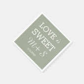 Love Is Sweet Wedding Napkins Monogram Servet (Hoek)