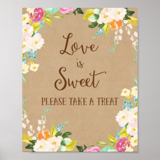 Love is Sweet Wedding Poster Print