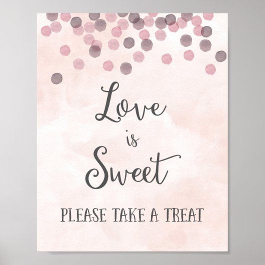 Love is Sweet Wedding Poster Print (Voorkant)