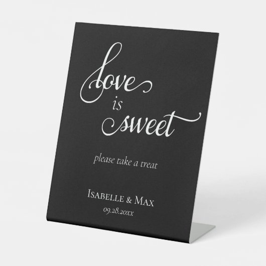 Love is Sweet Wedding Reclamebord Met Voetstuk (Voorkant)