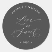 Love is Sweet Wedding Ronde Sticker (Voorkant)