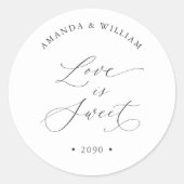 Love is Sweet Wedding Ronde Sticker (Voorkant)