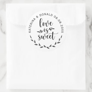 Love is Sweet Wedding Ronde Sticker