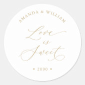 Love is Sweet Wedding Ronde Sticker (Voorkant)