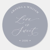 Love is Sweet Wedding Ronde Sticker (Voorkant)