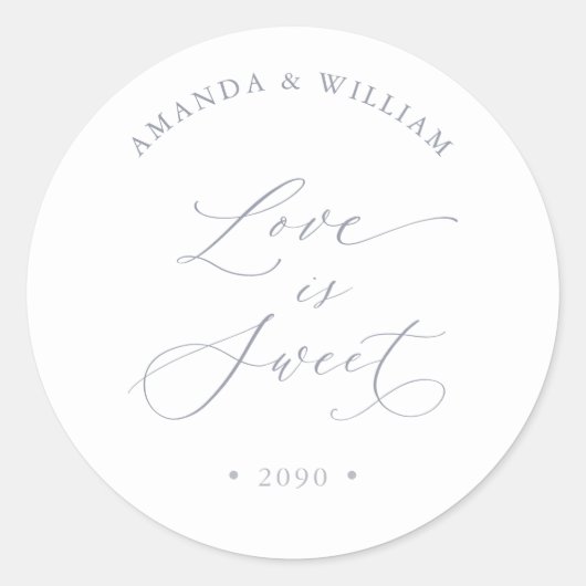 Love is Sweet Wedding Ronde Sticker (Voorkant)