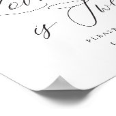 Love is Sweet Wedding Sign Elegant Calligraphy Poster (Hoek)