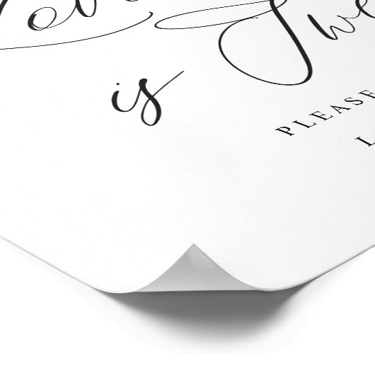 Love is Sweet Wedding Sign Elegant Calligraphy Poster (Hoek)