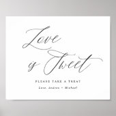 Love is Sweet Wedding Sign Elegant Calligraphy Poster (Voorkant)