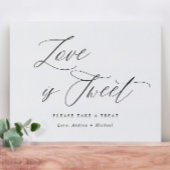 Love is Sweet Wedding Sign Elegant Calligraphy Poster